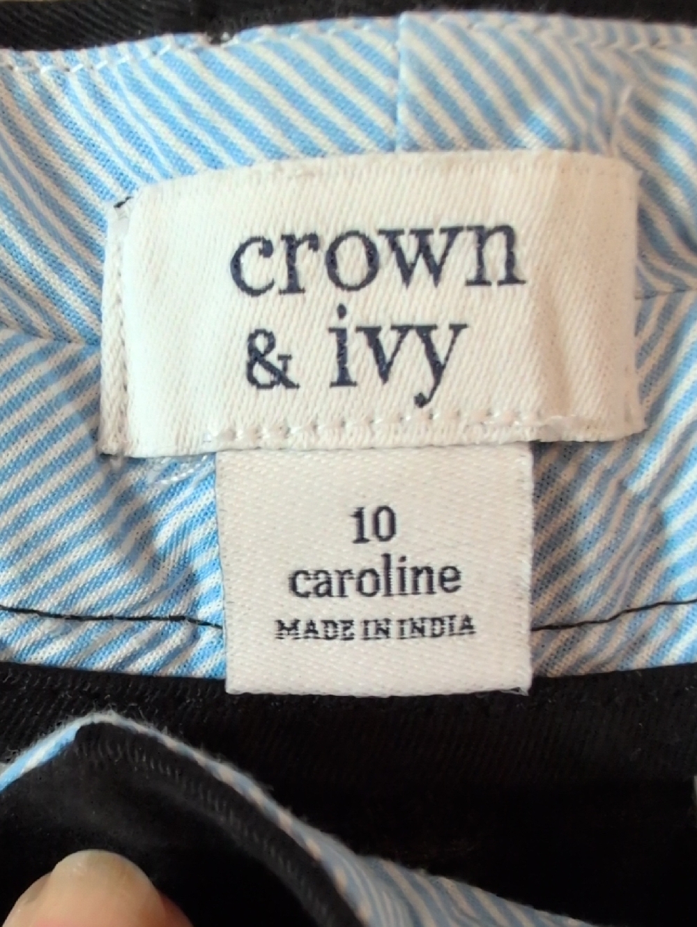 Crown & Ivy Black Caroline Chino Shorts Size 10 - Picture 2 of 7